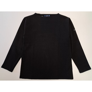 セントジェームス 定番バスクシャツ(無地) NOIR 黒 【CALM GREEN