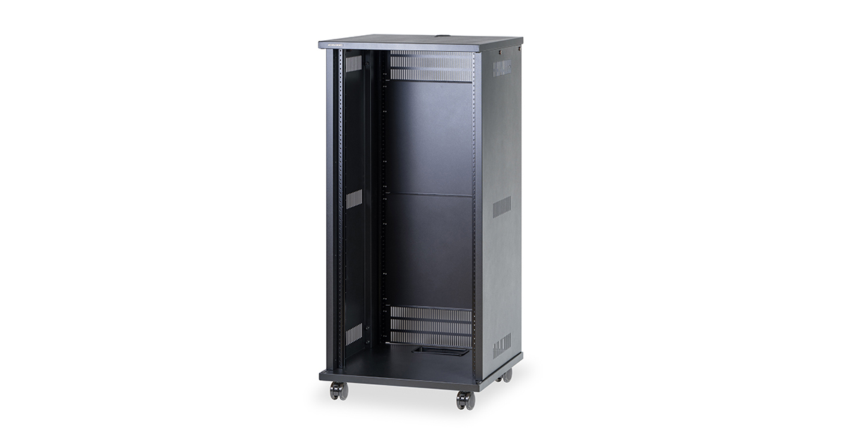 24U スチール製AVワゴン（組立式・扉なし）｜CWZK-24-DN｜カナレ電気
