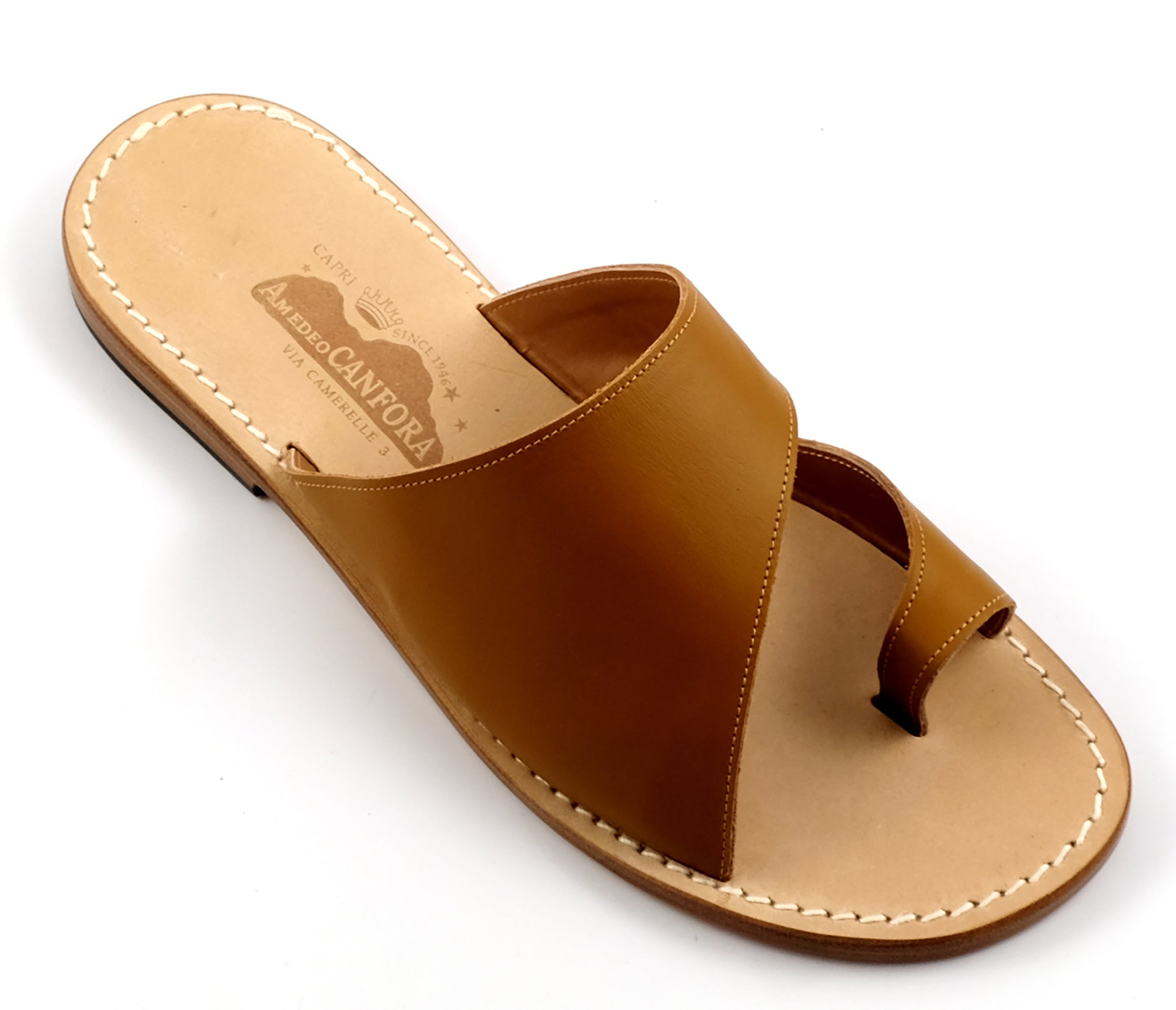 Philip - Genuine leather sandal with wave and toe band – Canfora.com