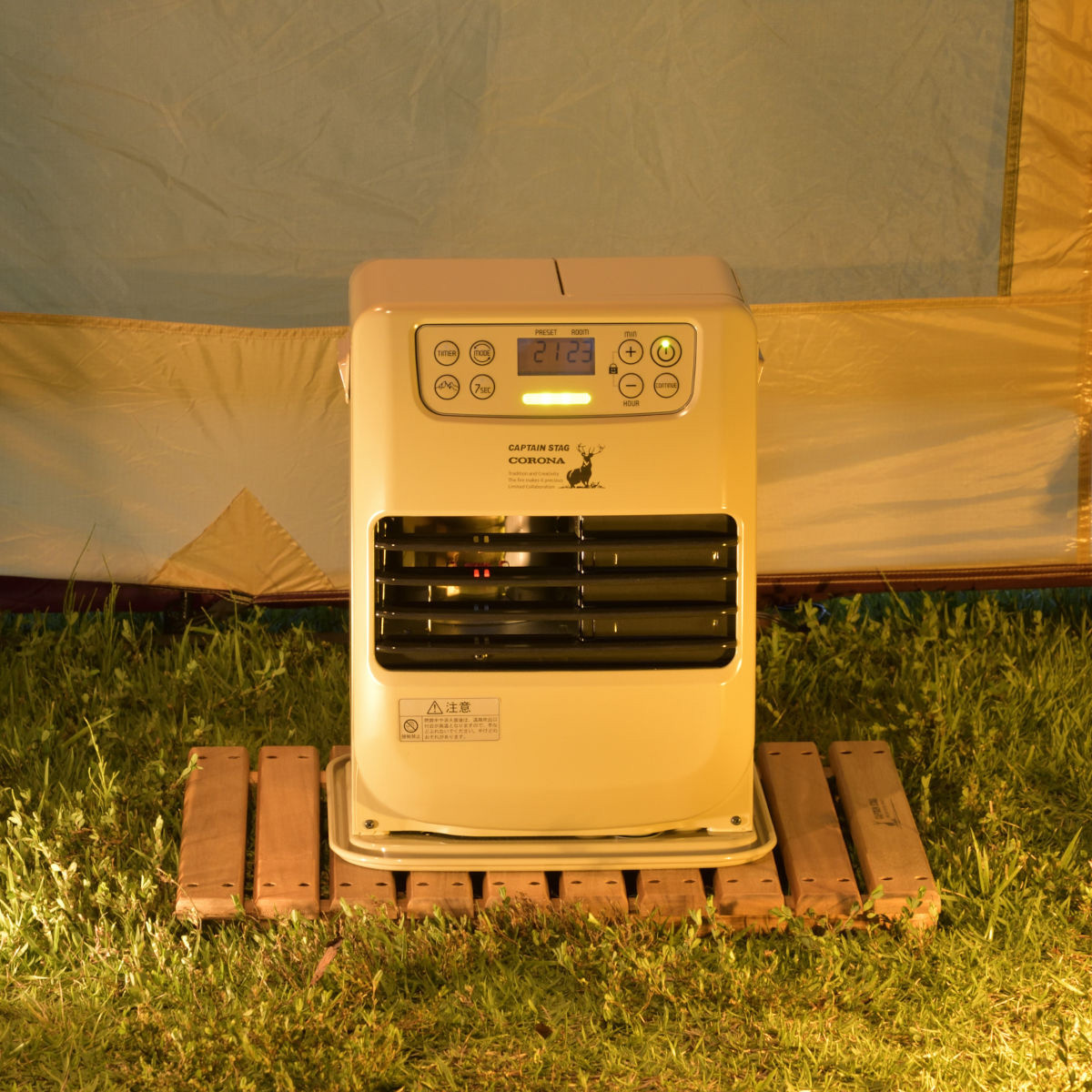キャプテンスタッグ×コロナ 石油ファンヒーター FH-CP25CS（ベージュ