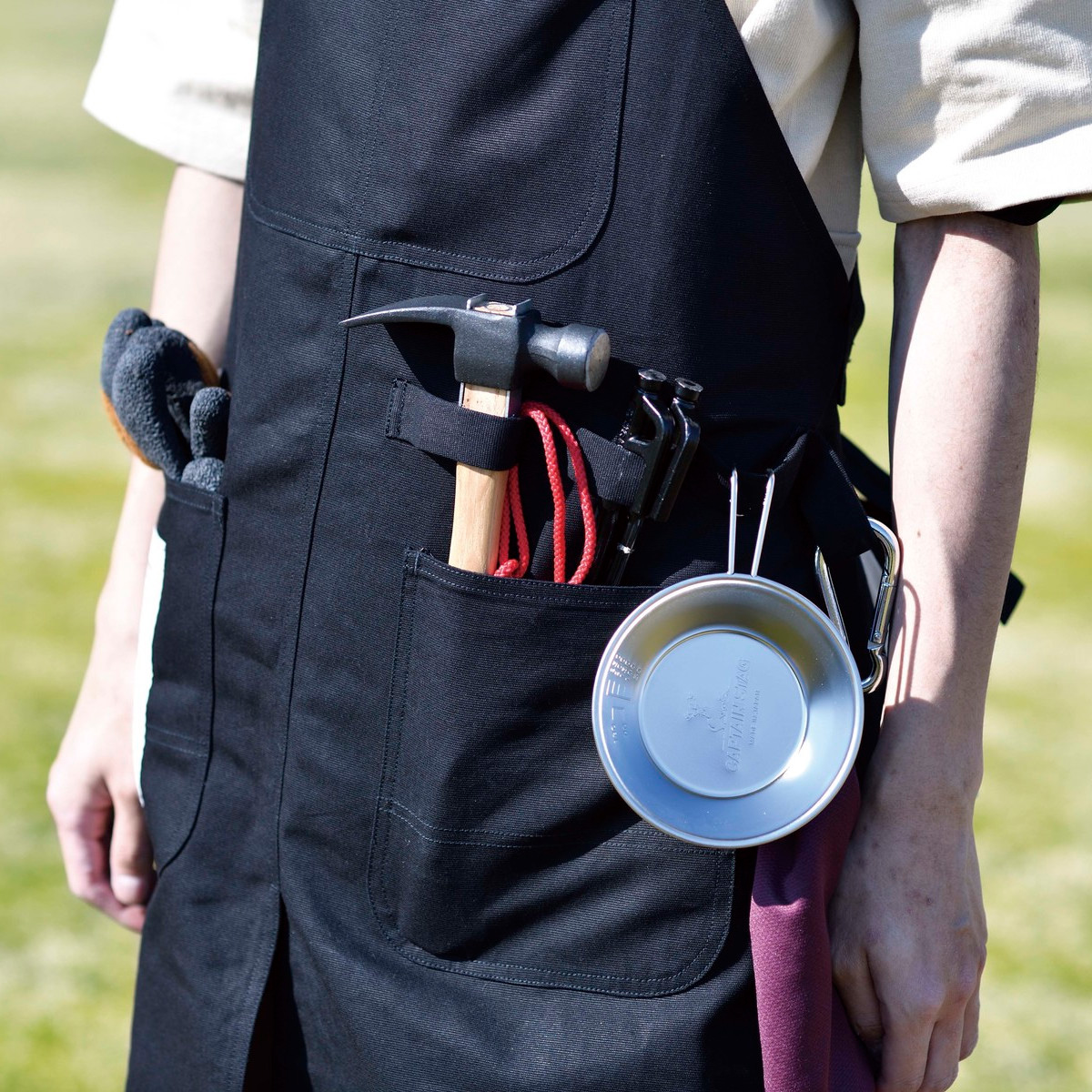 FIRE PROOF ワークエプロン(ブラック) - アウトドア・キャンプ用品