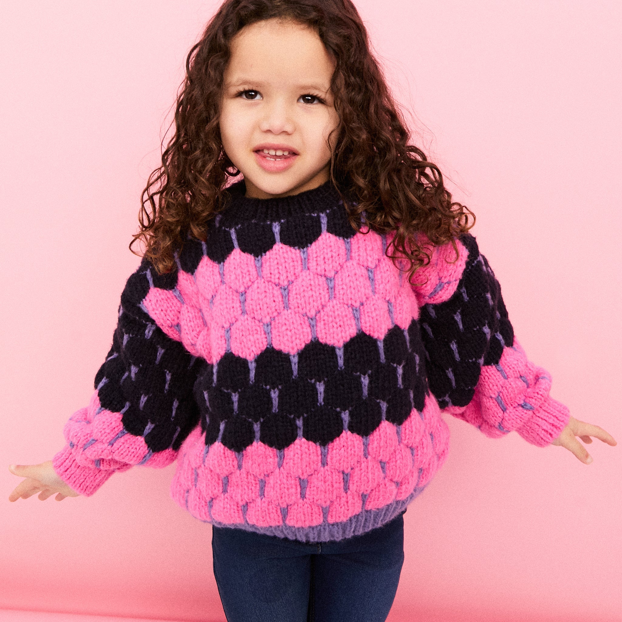 Marissa Mini Me Bubble Stitch Stripe Kids Jumper | Cara & The Sky