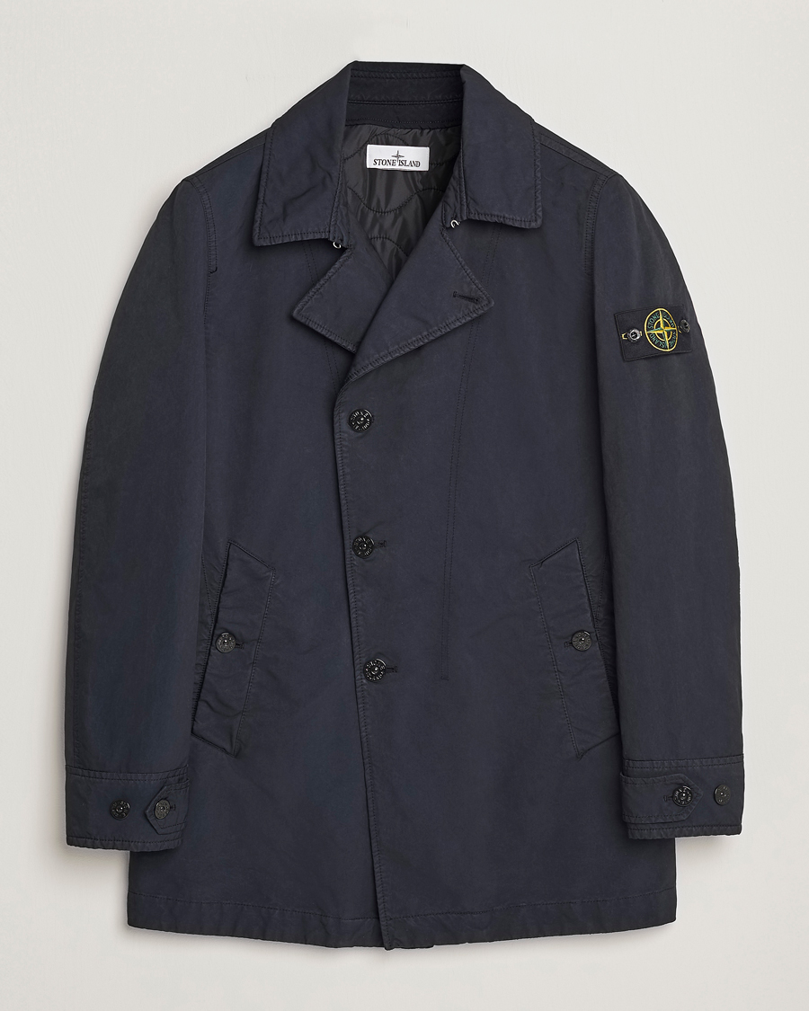 Stone Island David-TC Coat Navy Blue | Man - CareOfCarl.nl