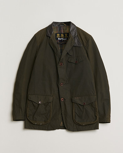 Barbour Heritage Bedale Wax Trench Coat Olive M at CareOfCarl.com