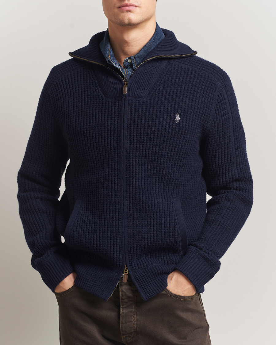 Polo Ralph Lauren Cotton/Wool Full Zip Hunter Navy at CareOfCarl.com