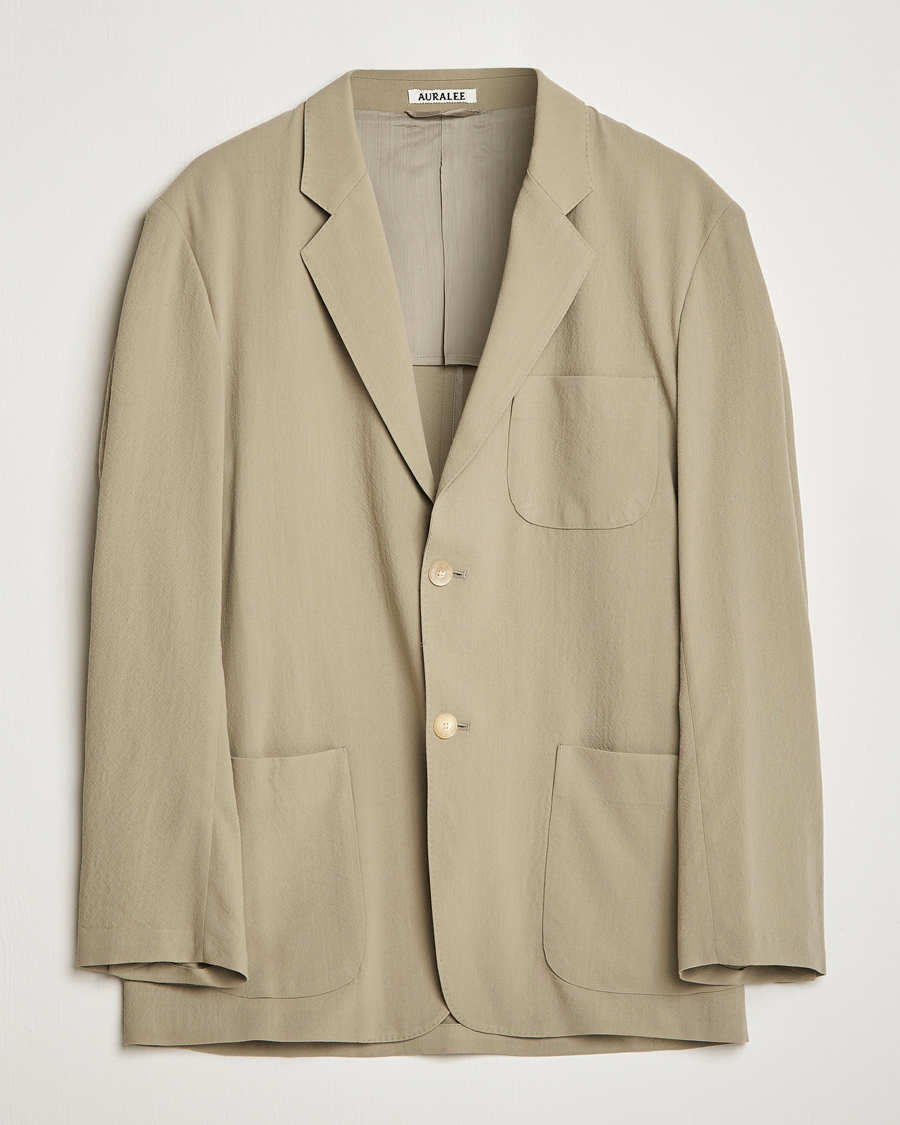 Auralee Viyella Wool Blazer Light Khaki at CareOfCarl.com