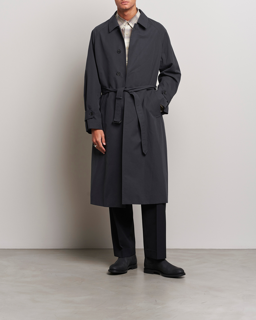 Auralee Finx Gabardine Trench Coat Black at CareOfCarl.com