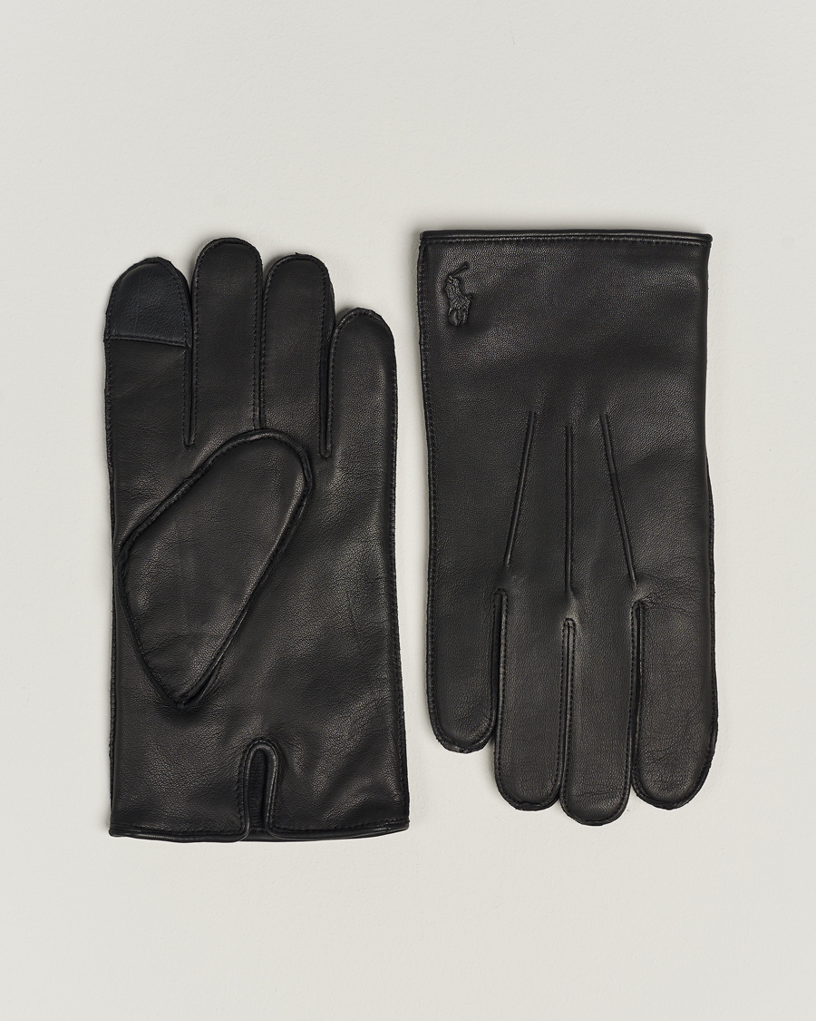 Polo Ralph Lauren Leather Gloves Black at CareOfCarl.com