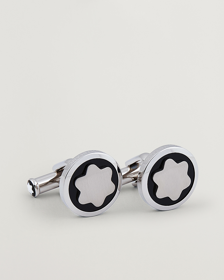 Montblanc Cufflinks Steel Snowcap Onyx at CareOfCarl.com