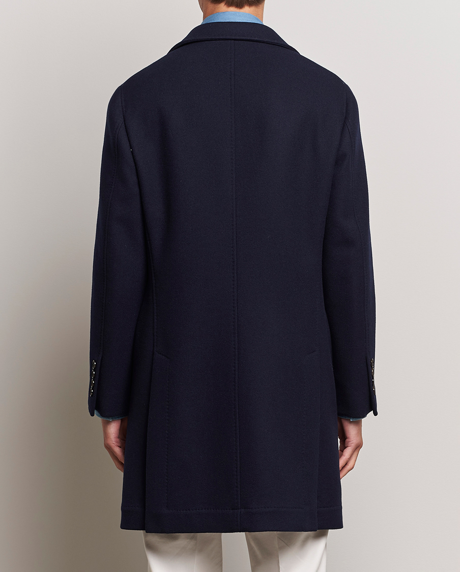 Brunello Cucinelli Wool/Cashmere Single Breasted Coat Navy at