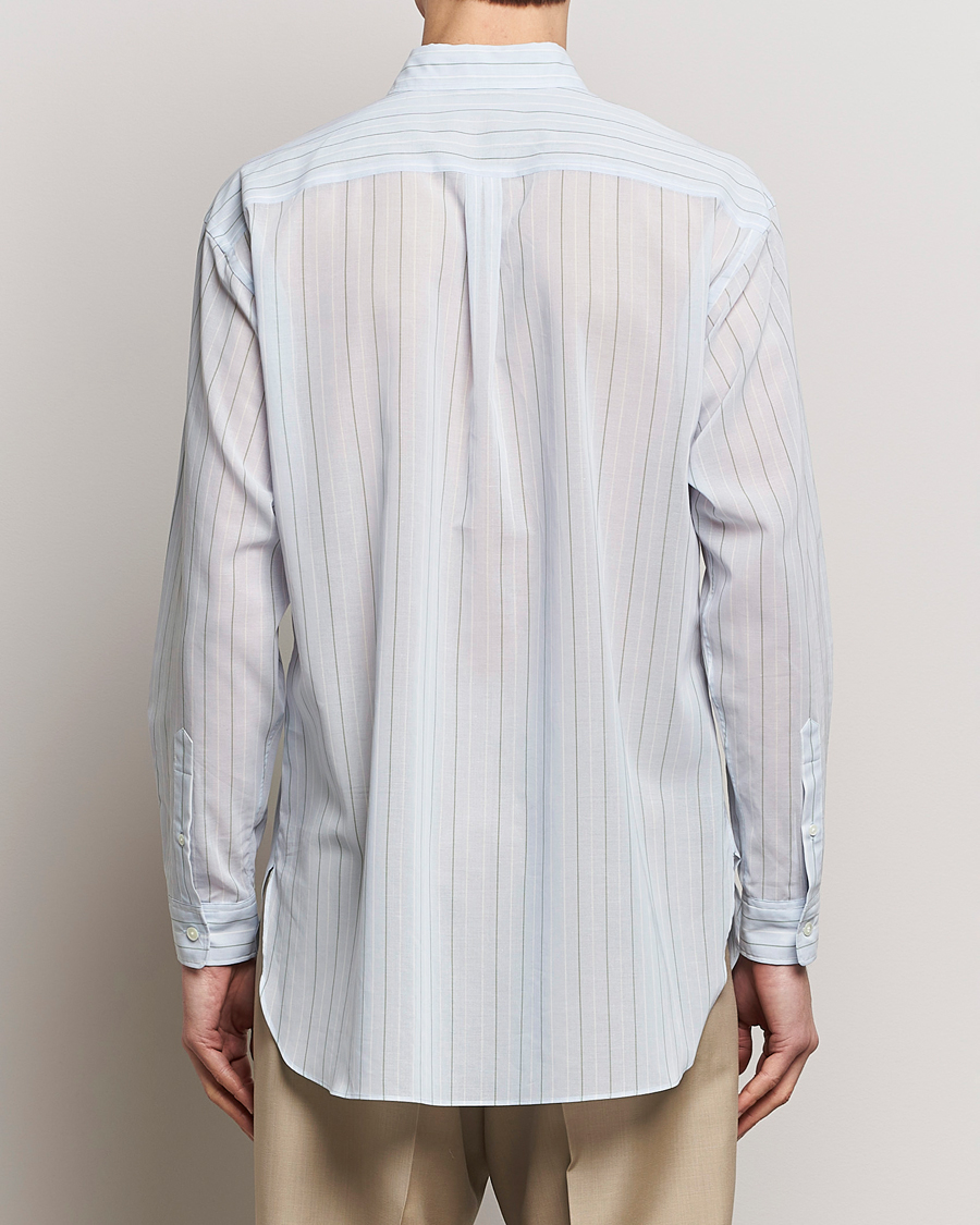 Auralee Hard Twist Light Cotton Shirt Light Blue Stripe at