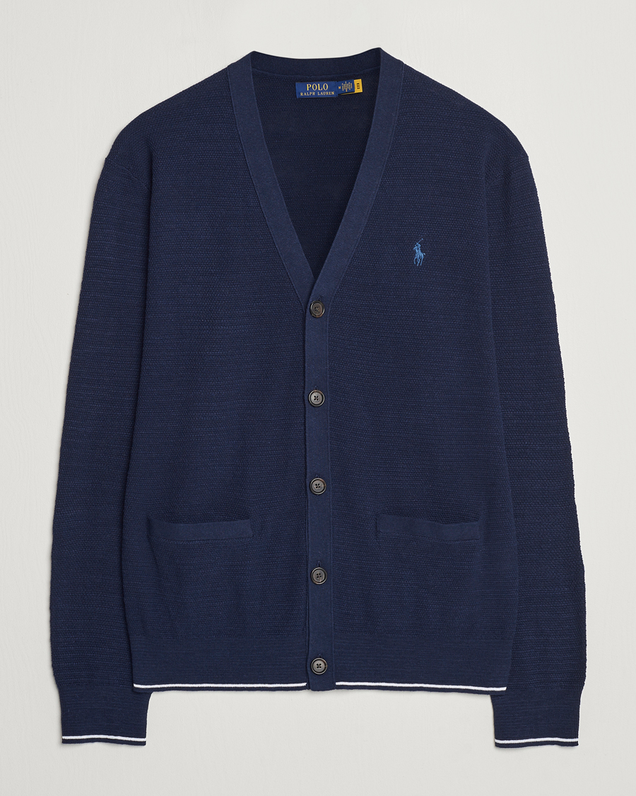 Polo Ralph Lauren Textured Knitted Cardigan Bright Navy at
