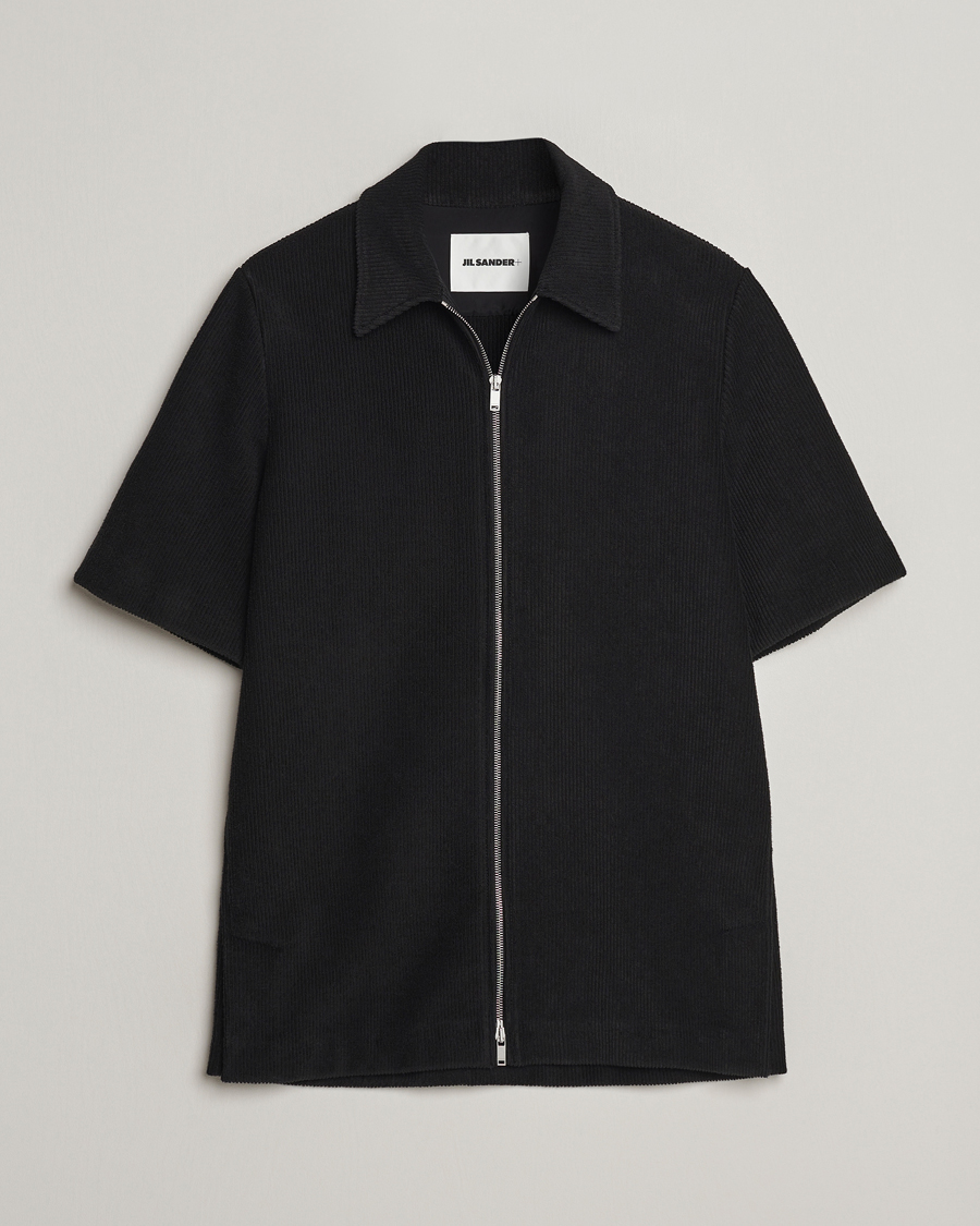 Jil Sander Full Zip Camp Shirt Black at CareOfCarl.com