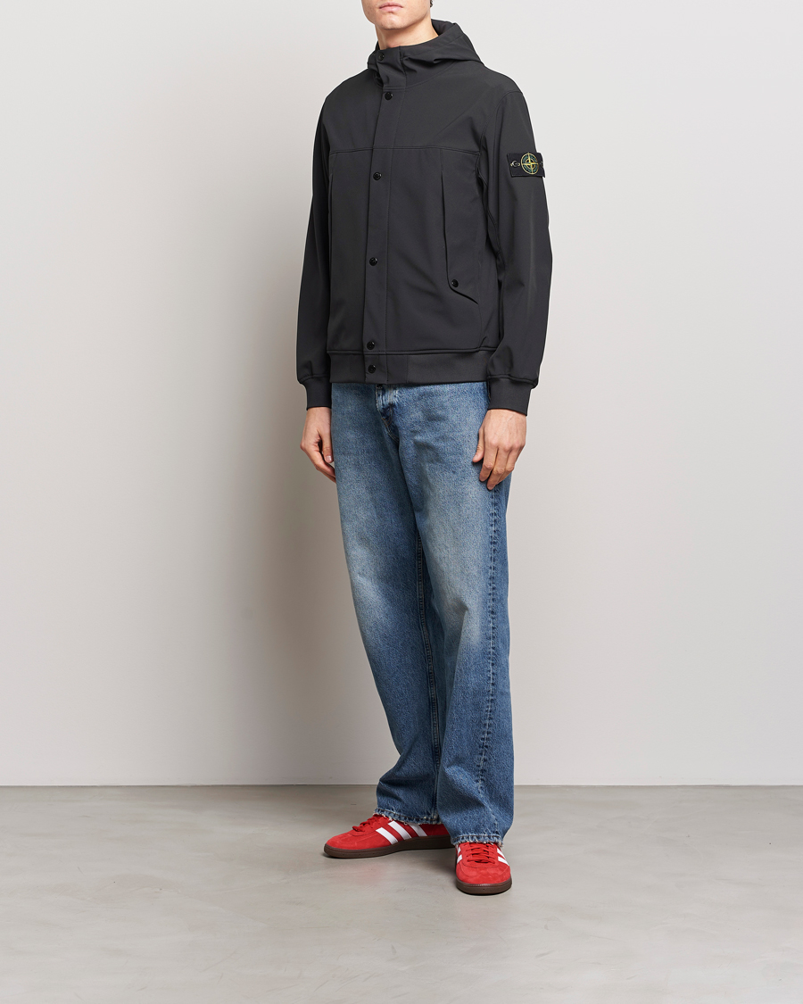 Stone Island Light Soft Shell Jacket Black at CareOfCarl.com