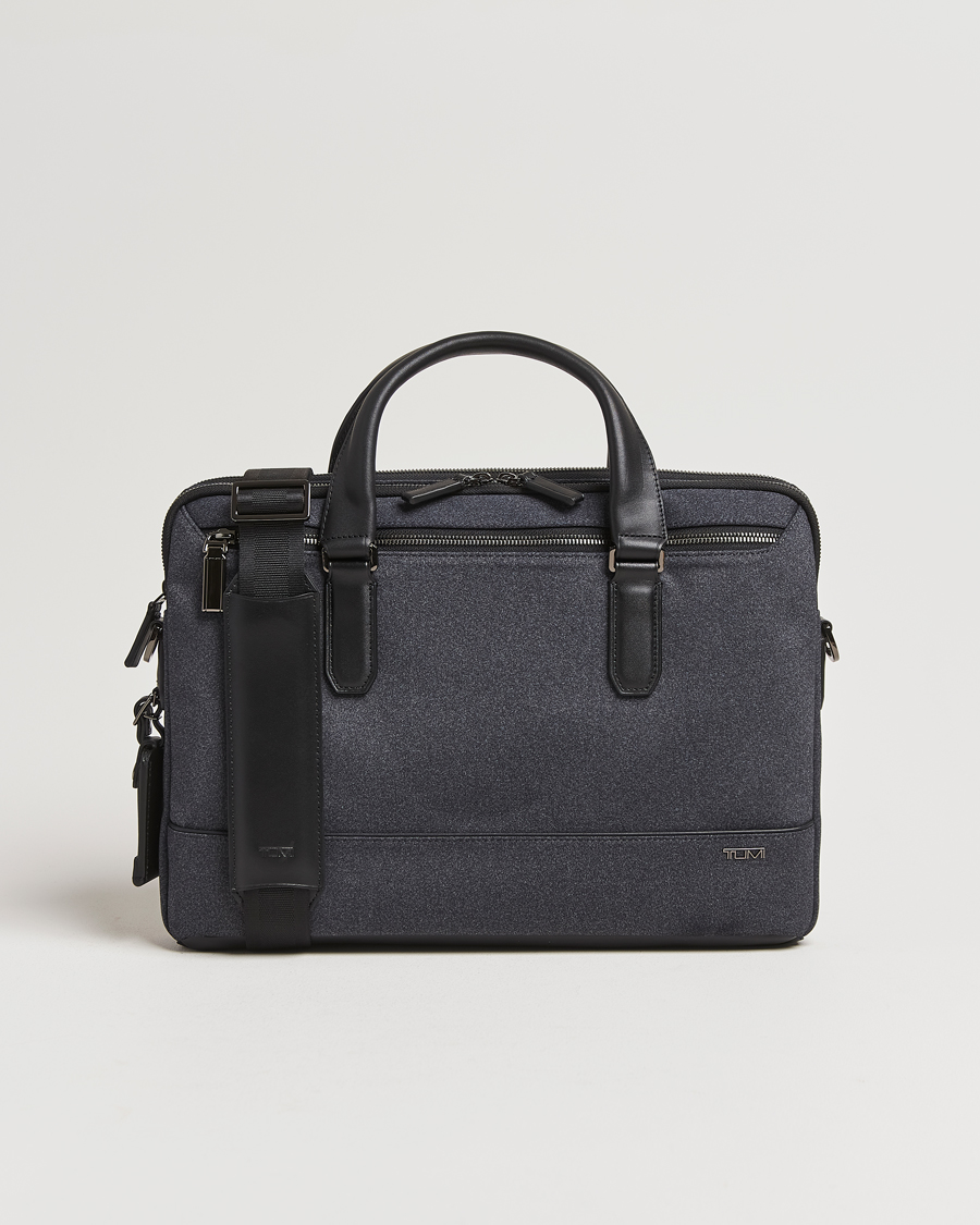 TUMI Harrison Sycamore Slim Briefcase Dark Charcoal at CareOfCarl.com