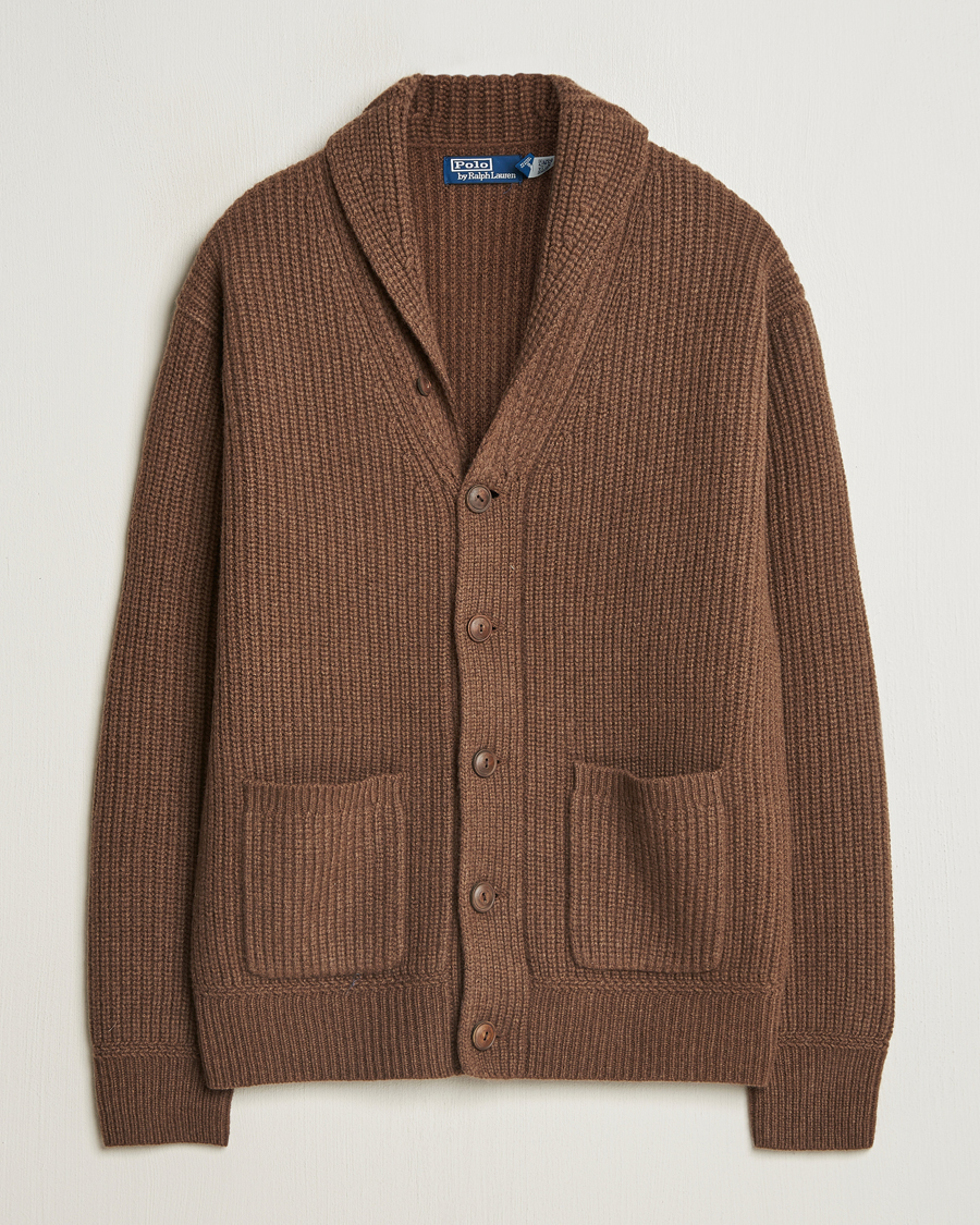 Polo Ralph Lauren Wool/Cashmere Cardigan Dark Roast Melange at