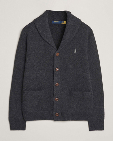 John Smedley Petworth Extra Fine Merino Cardigan Charcoal at