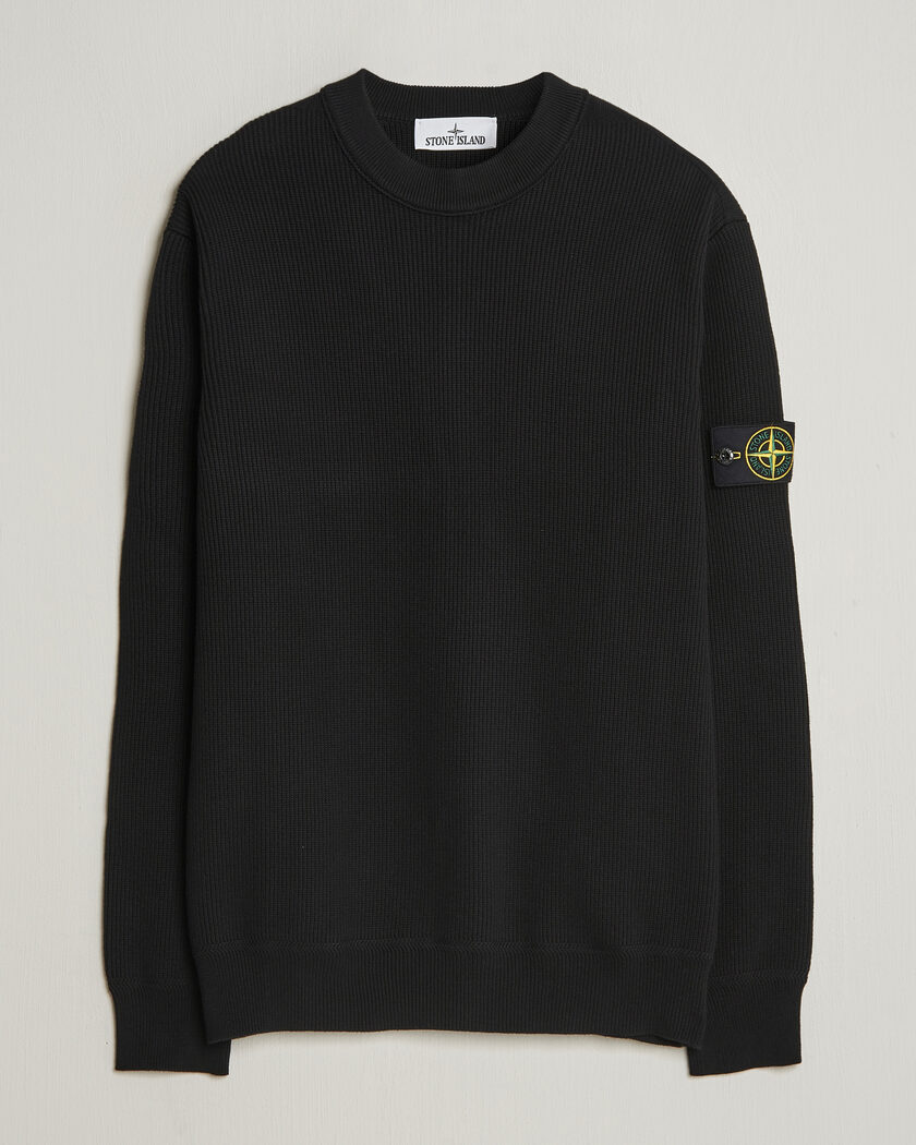 Stone Island Knitted Lambwool Sweater Black at CareOfCarl.com