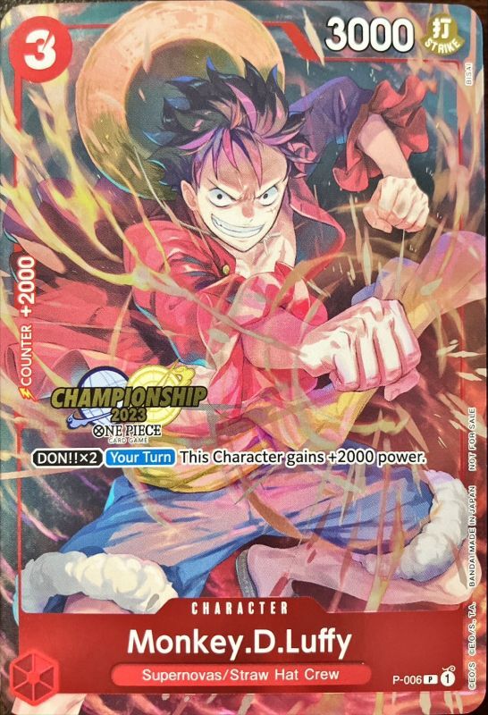 英語版】 モンキー・D・ルフィ Monkey.D.Luffy 【P】 《赤》 《P-006