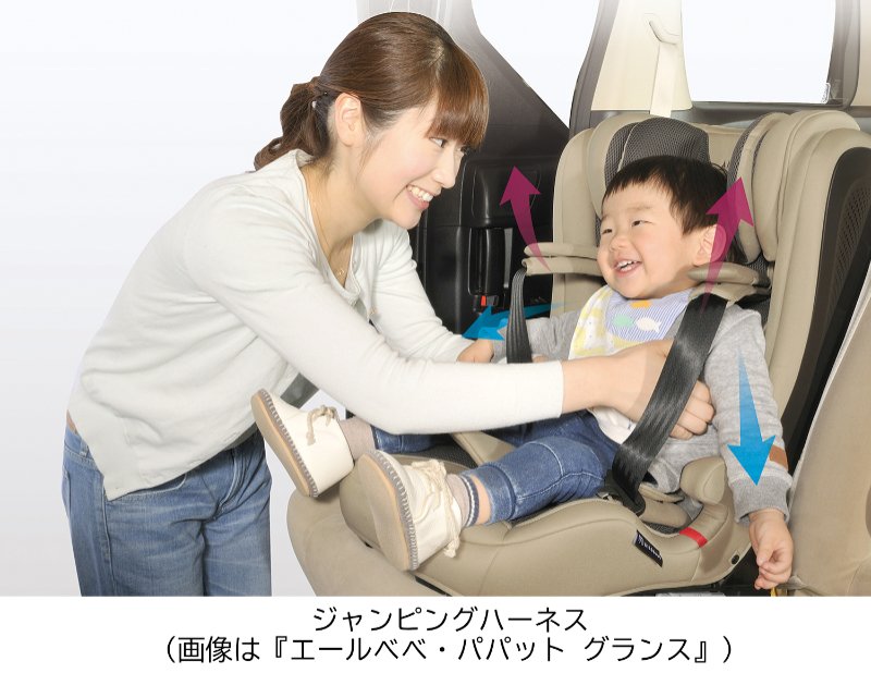 ぱぱっと″ 乗せやすい エールベベのジュニアシートに より安全性を高め