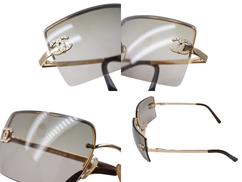 美品 CHANEL 付属品あり ココマーク ラインストーン 金 サングラス