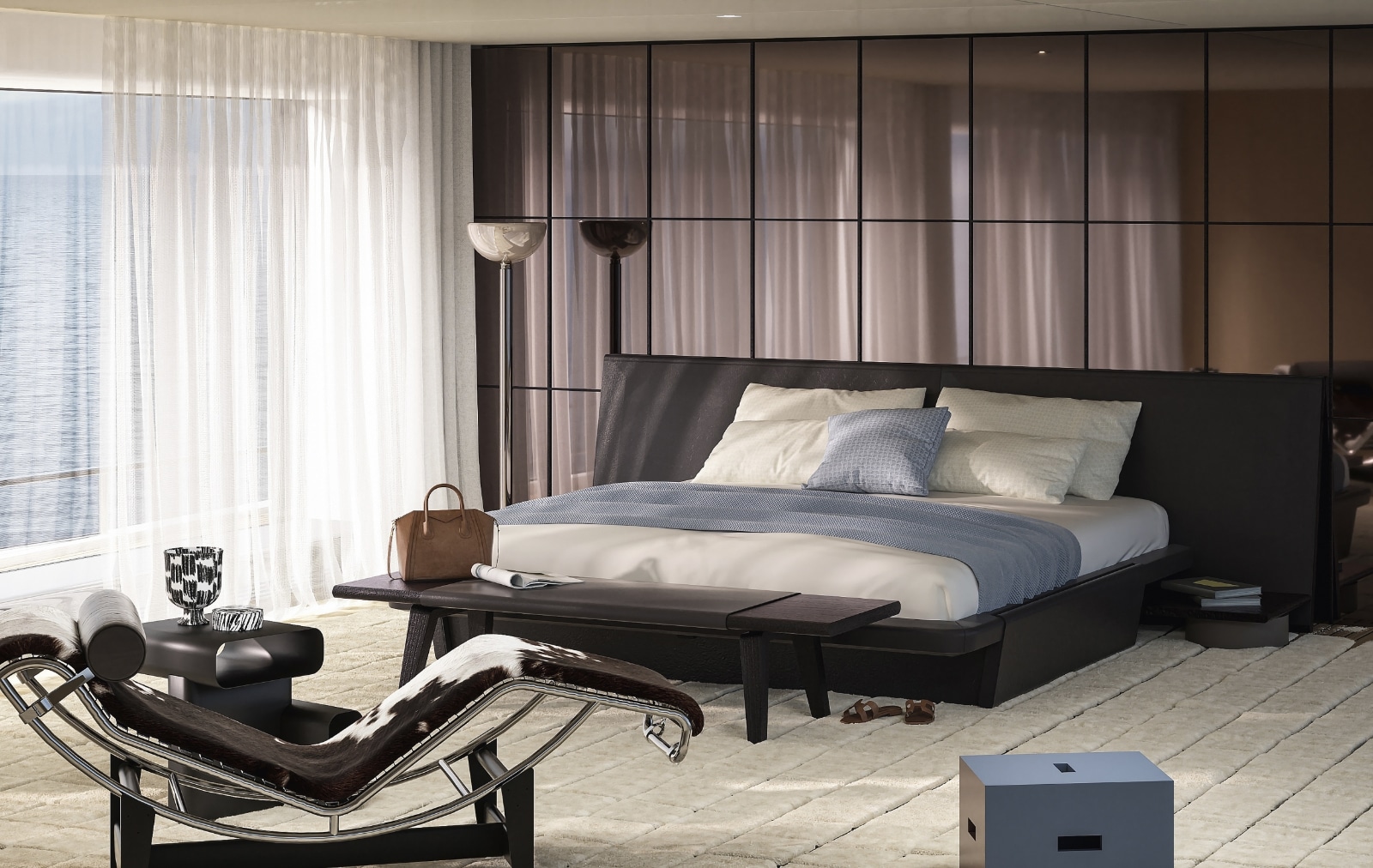 Cassinaカッシーナ「TAM/タム」セミダブルサイズベッドフレーム①