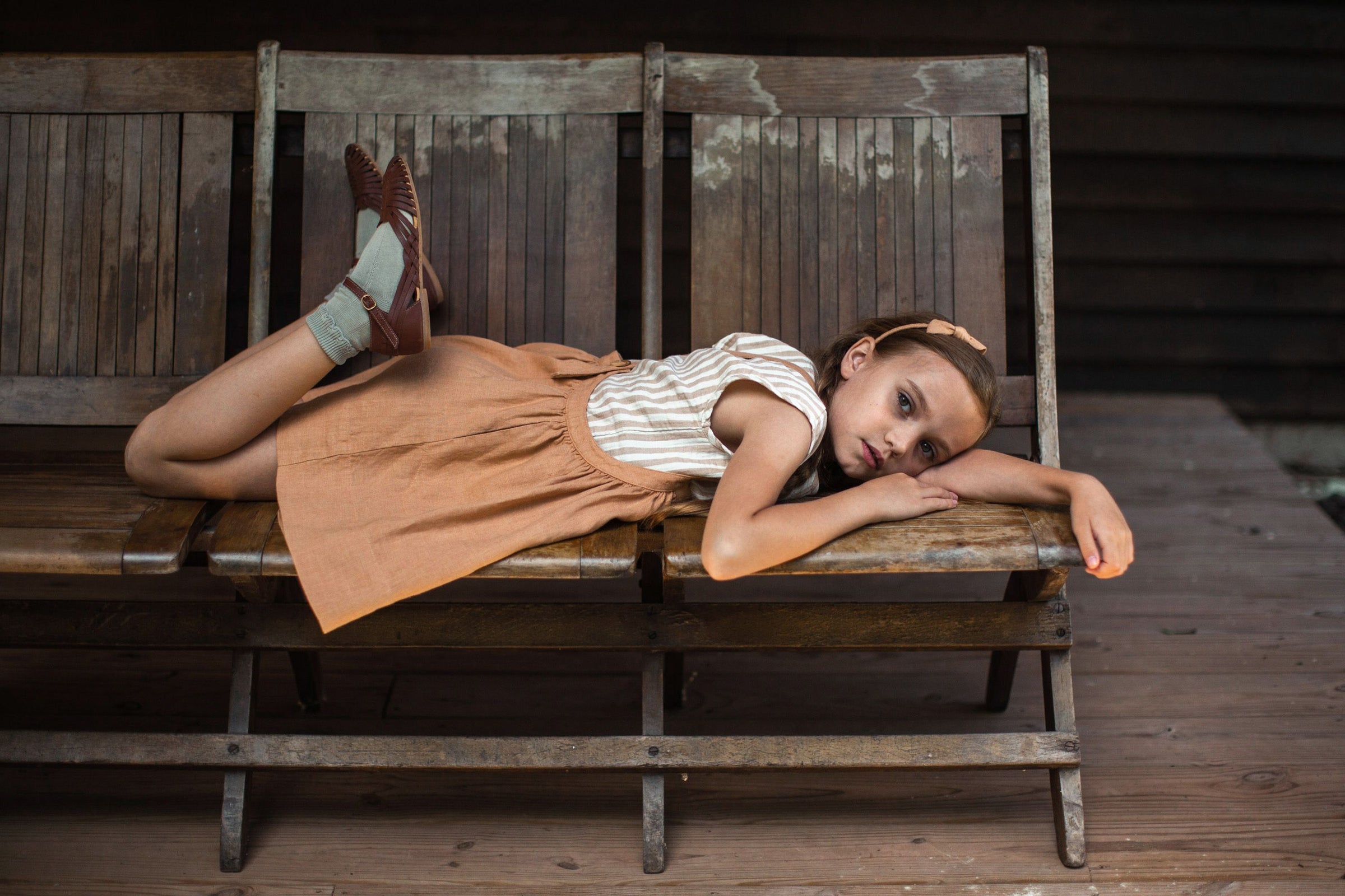 Soor Ploom Eloise Pinafore - Fenugreek – Casp Baby Mommy & Me Boutique