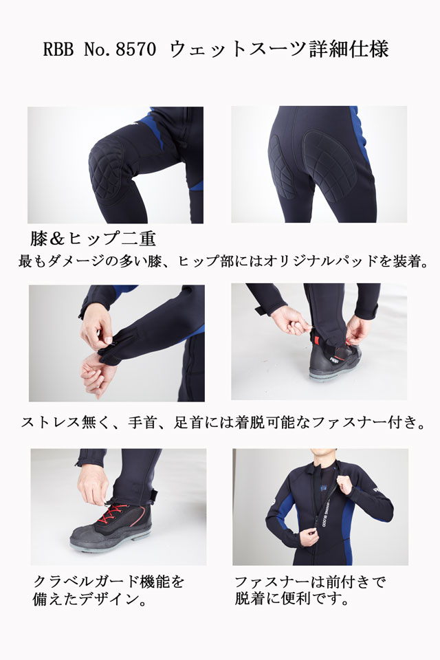 ソウシン(リバレイ) RBB ウェットスーツ 8570 ブラック/ネイビー M
