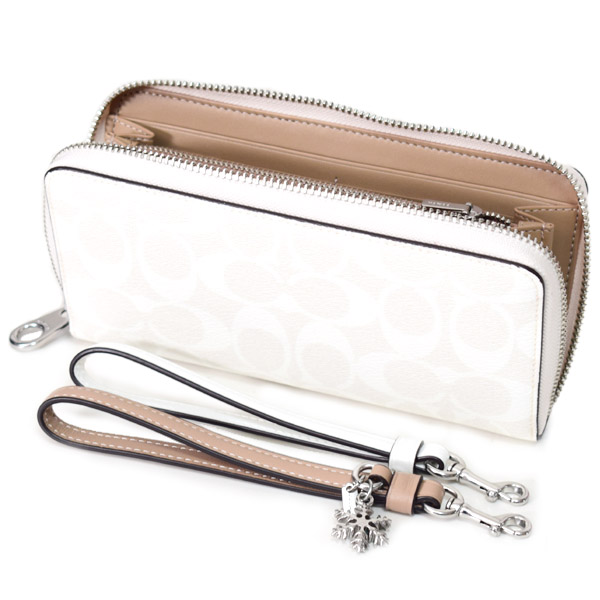 COACH】コーチ コーティングキャンバス レザー シグネチャー 雪 結晶