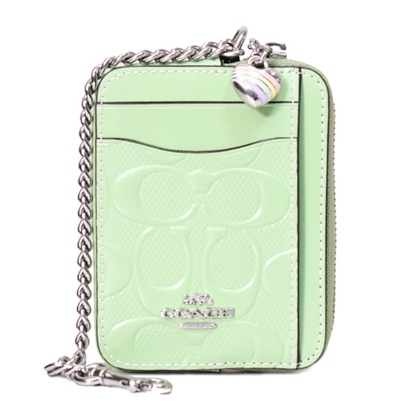 COACH】コーチ コインケース パテントレザー シグネチャー 型押し