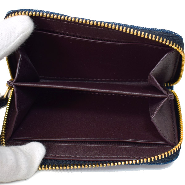 COACH】コーチ デニム スムースレザー キルティング ロゴ スクエア