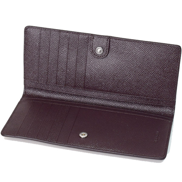 COACH】コーチ クロスグレインレザー ロゴ スリム ウォレット 二つ折り