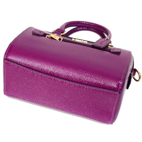 COACH】コーチ レザー ミニ ローワン パテント サッチェル クロス