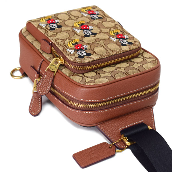 COACH】コーチ ジャガード レザー シグネチャー ディズニー ミッキー