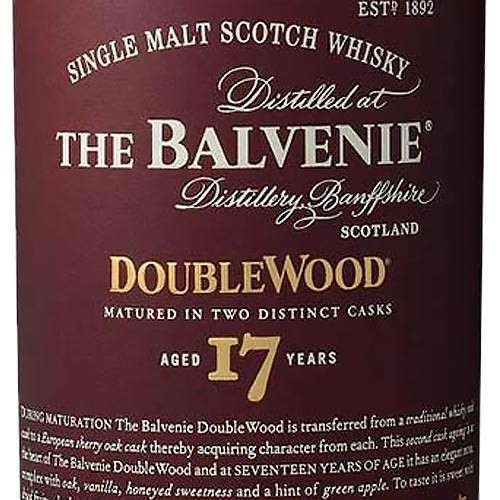 Balvenie 17 Year Old Doublewood Single Malt Scotch Whisky - 70cl 43%