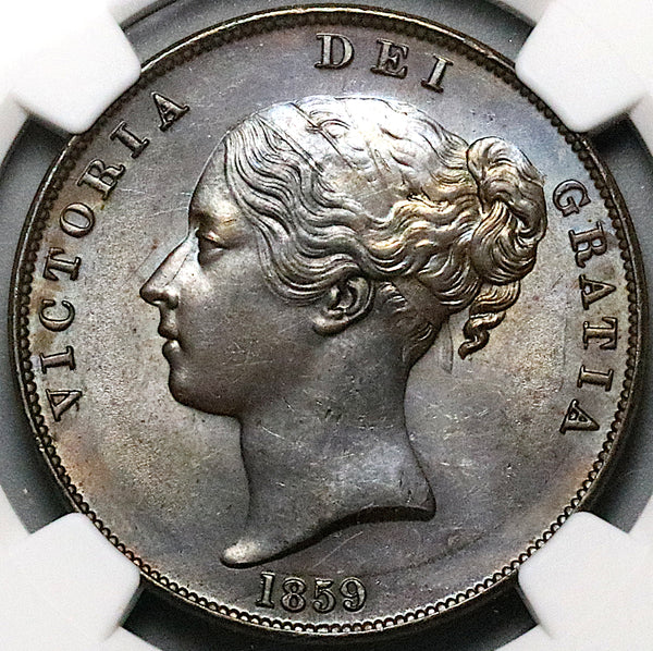 1859 NGC MS 62 Victoria Penny Great Britain Large Copper Coin
