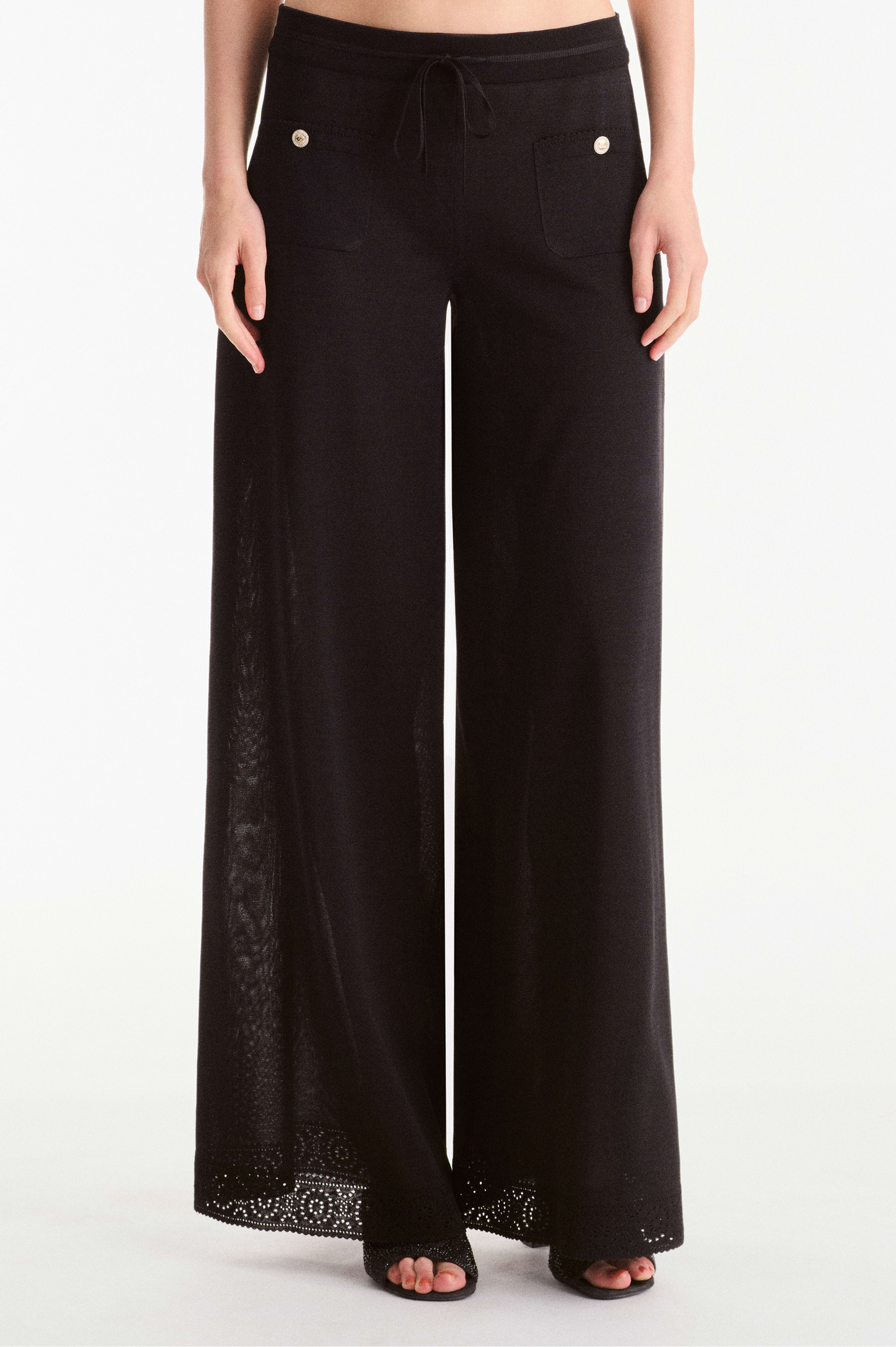 パンツ - シルク、ブラック — ファッション | CHANEL シャネル