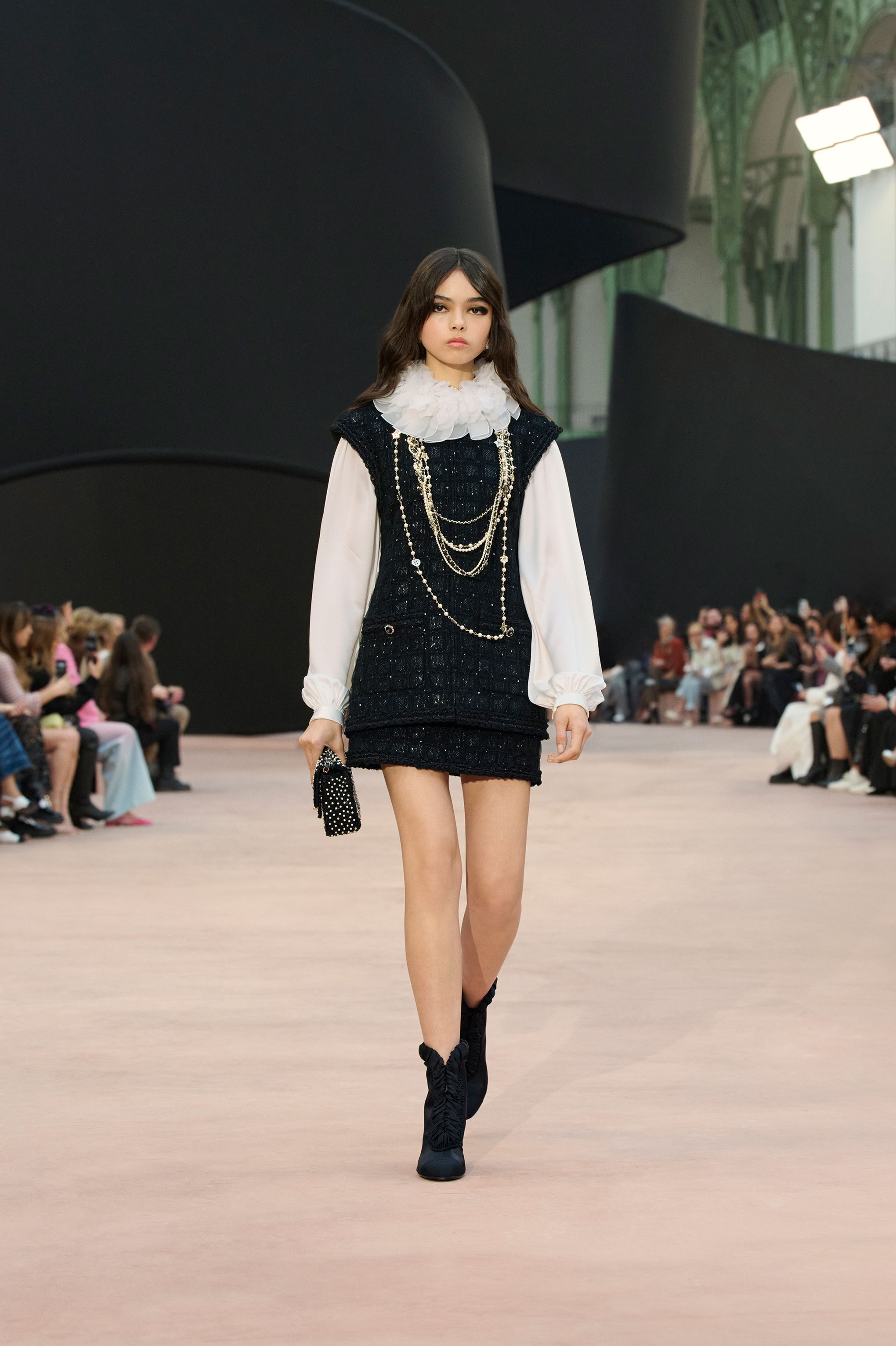 ショート スカート - スパンコール エンブロイダリー イリディッセント