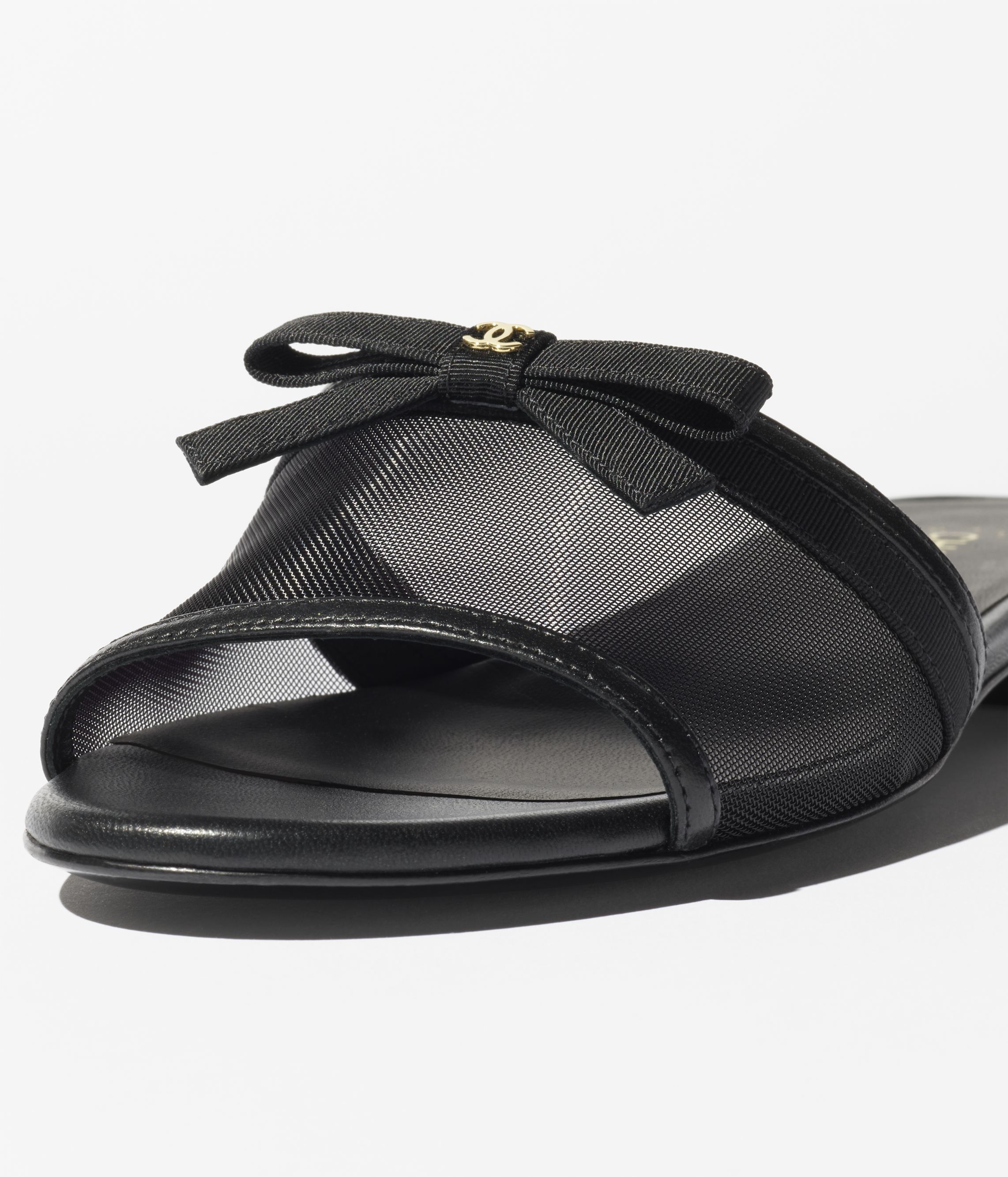 ミュール - メッシュ、ブラック — ファッション | CHANEL シャネル