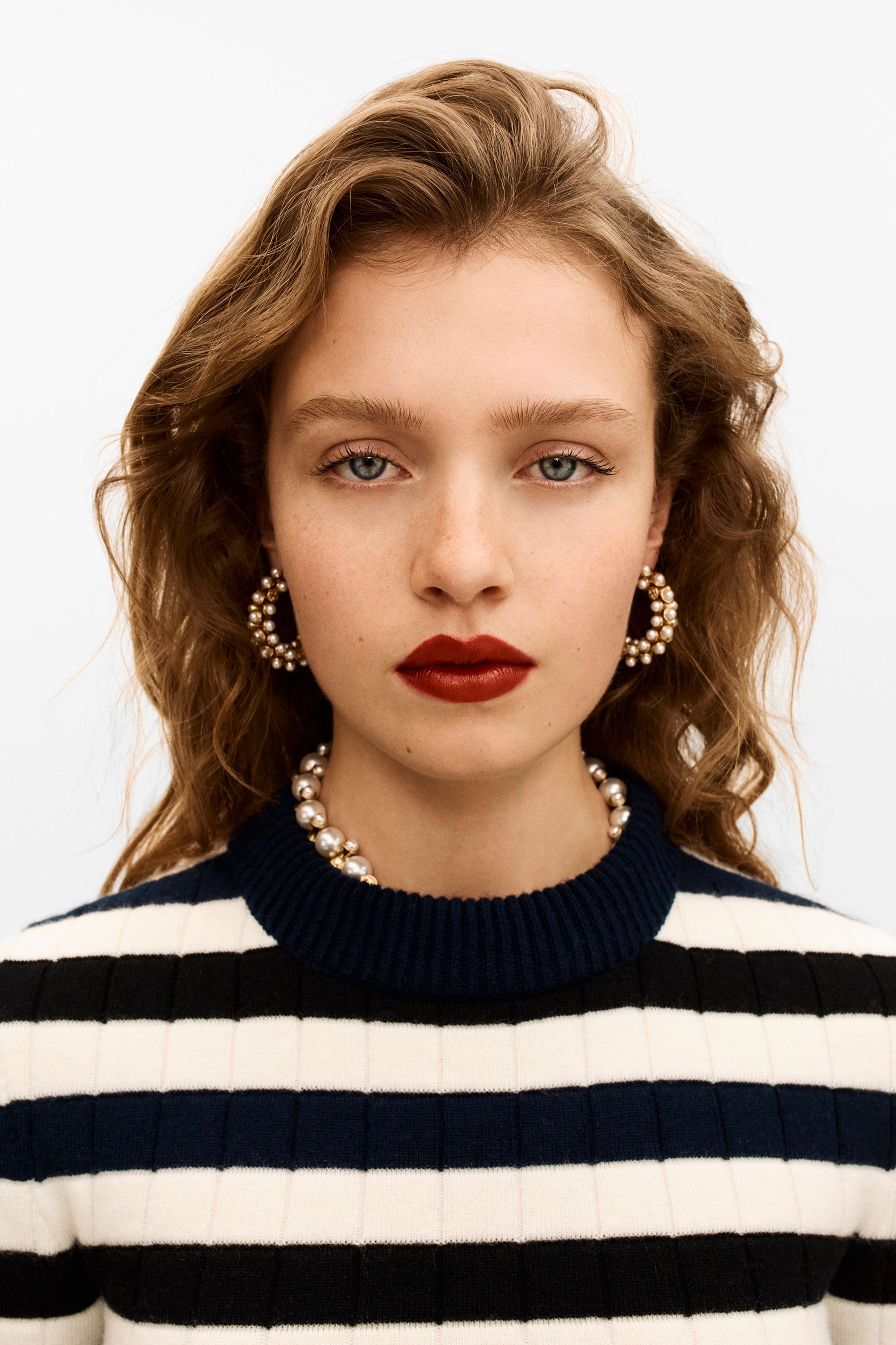 プルオーバー - カシミヤ、ホワイト、ネイビーブルー & ブラック