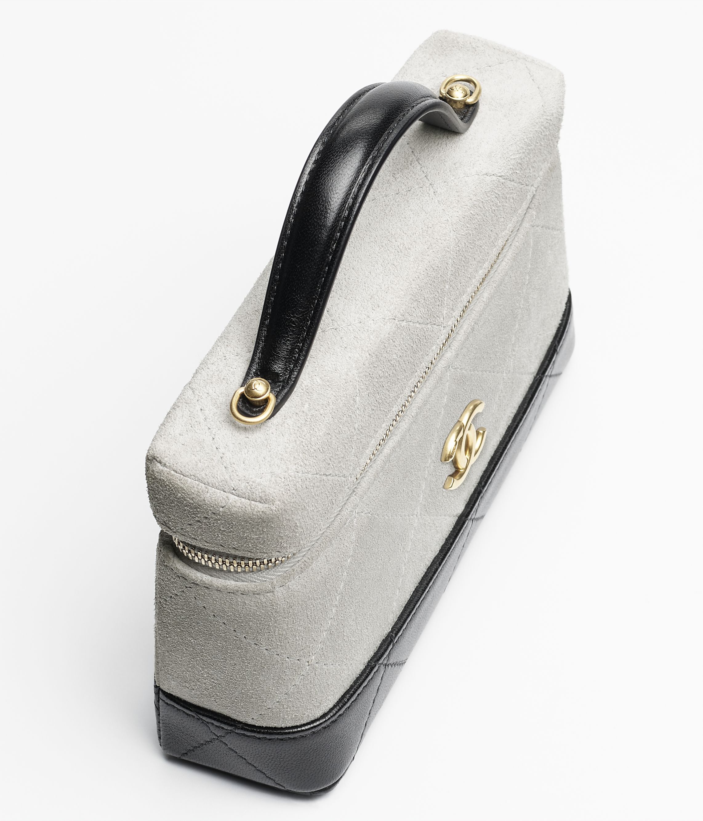 ヴァニティケース - スエード カーフスキン & シャイニー ラムスキン