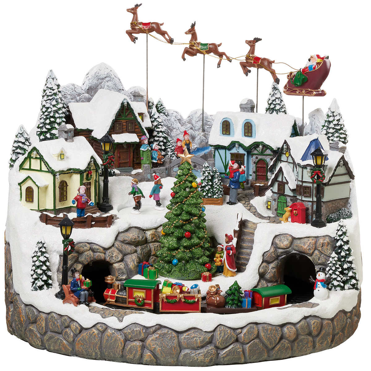 Snowy Holiday Village with Lights and Sounds – CHAP Aubaines