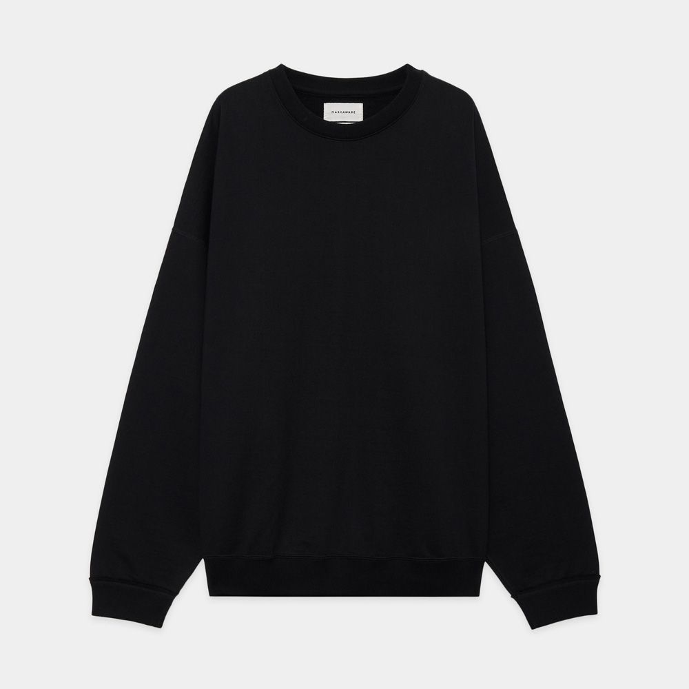 MARKAWARE - HUGE SWEAT - BLACK / オーガニックコットンヘビー吊裏毛
