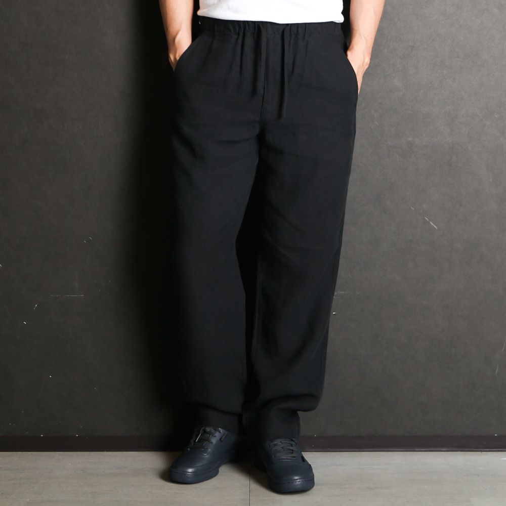 RATS - LINEN EASY PANTS - BLACK / リネン イージーパンツ / 25'RP