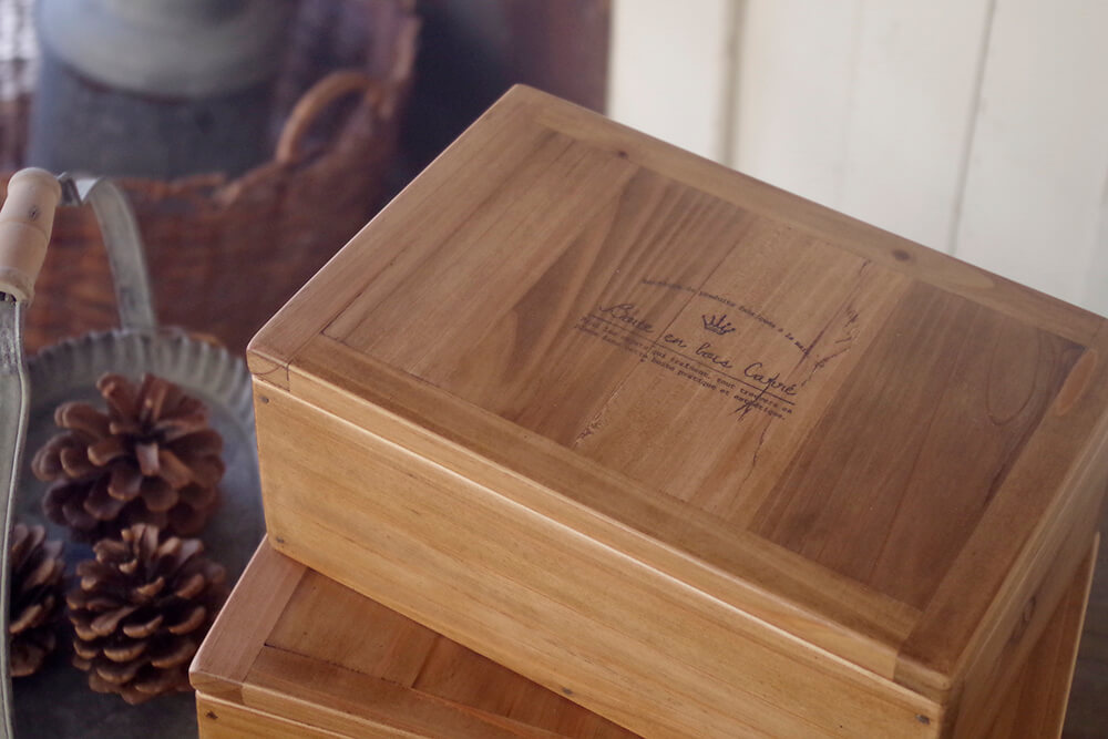 木製コレクションボックス2個セット｜アンティーク風収納木箱｜通販