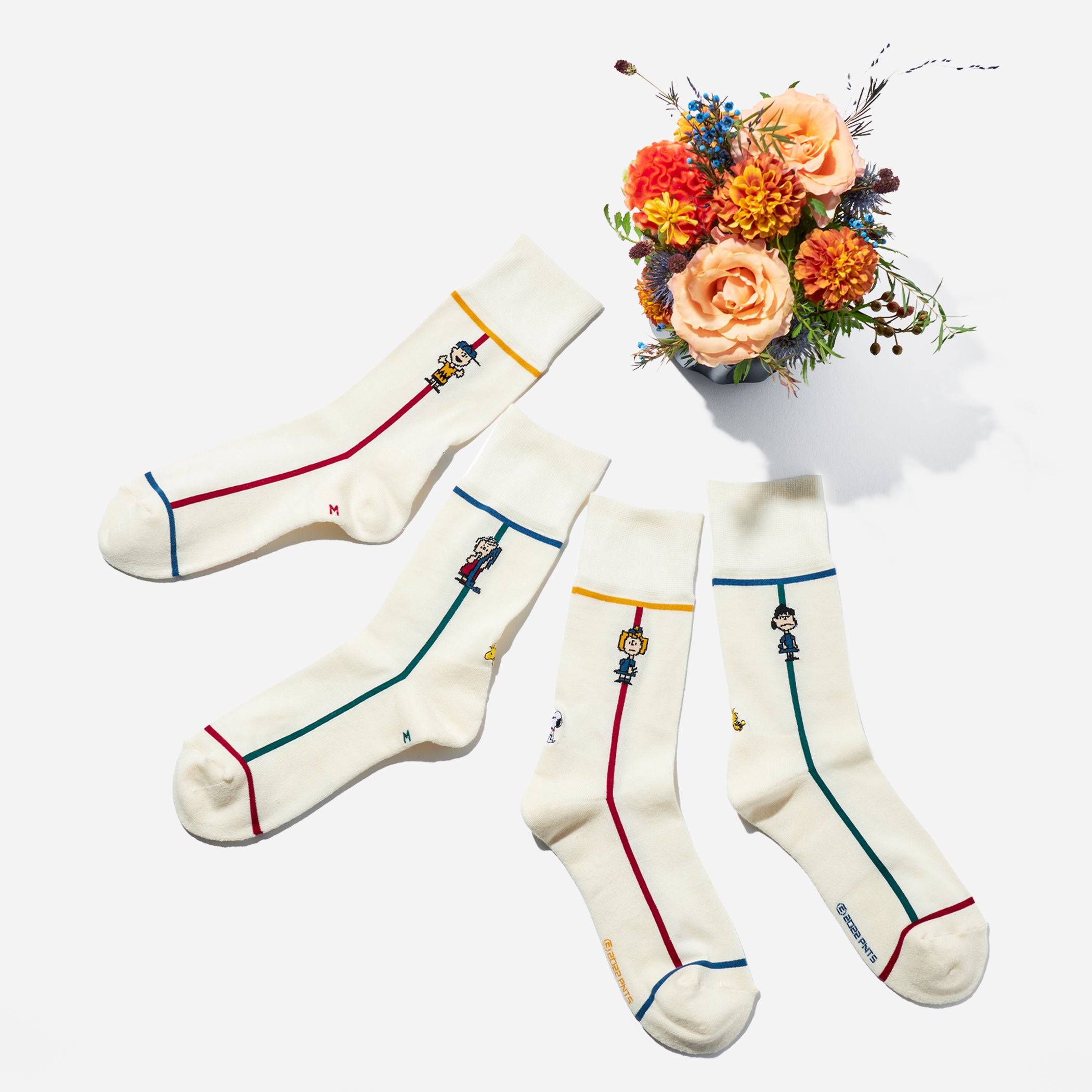 SNOOPY×CHICSTOCKS ピーナッツギャング マルチカラー