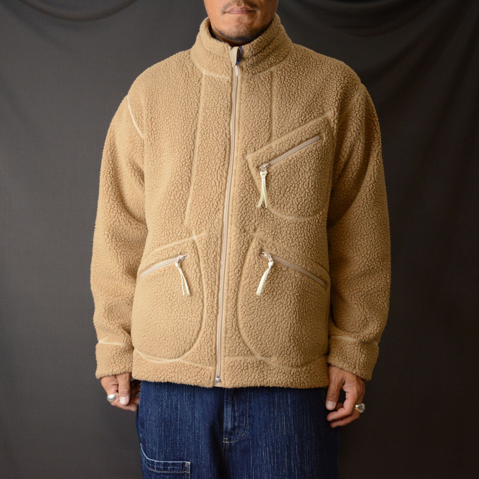 Porter Classic - FLEECE ZIP UP JACKET （POLARTEC） (BEIGE