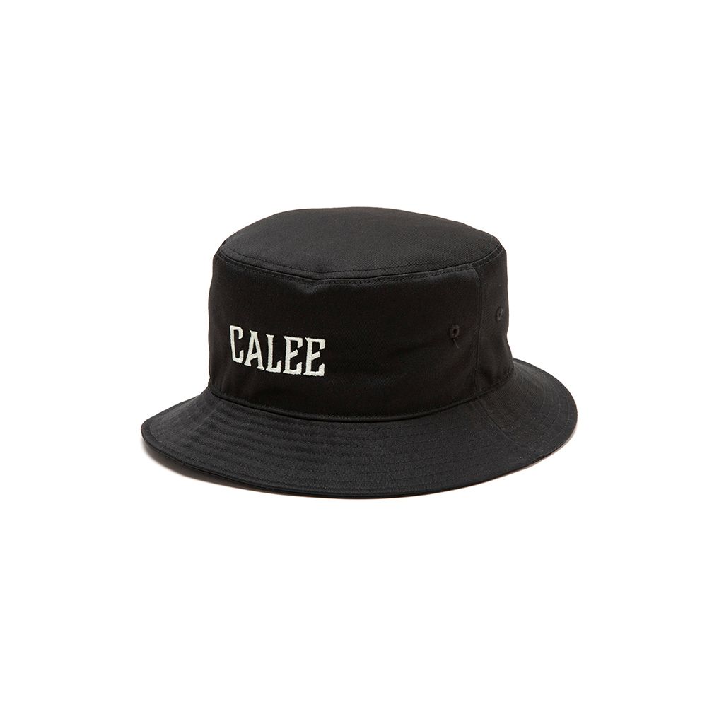 CALEE - TWILL CALEE LOGO BUCKET HAT (BLACK/WHITE) | chord online store