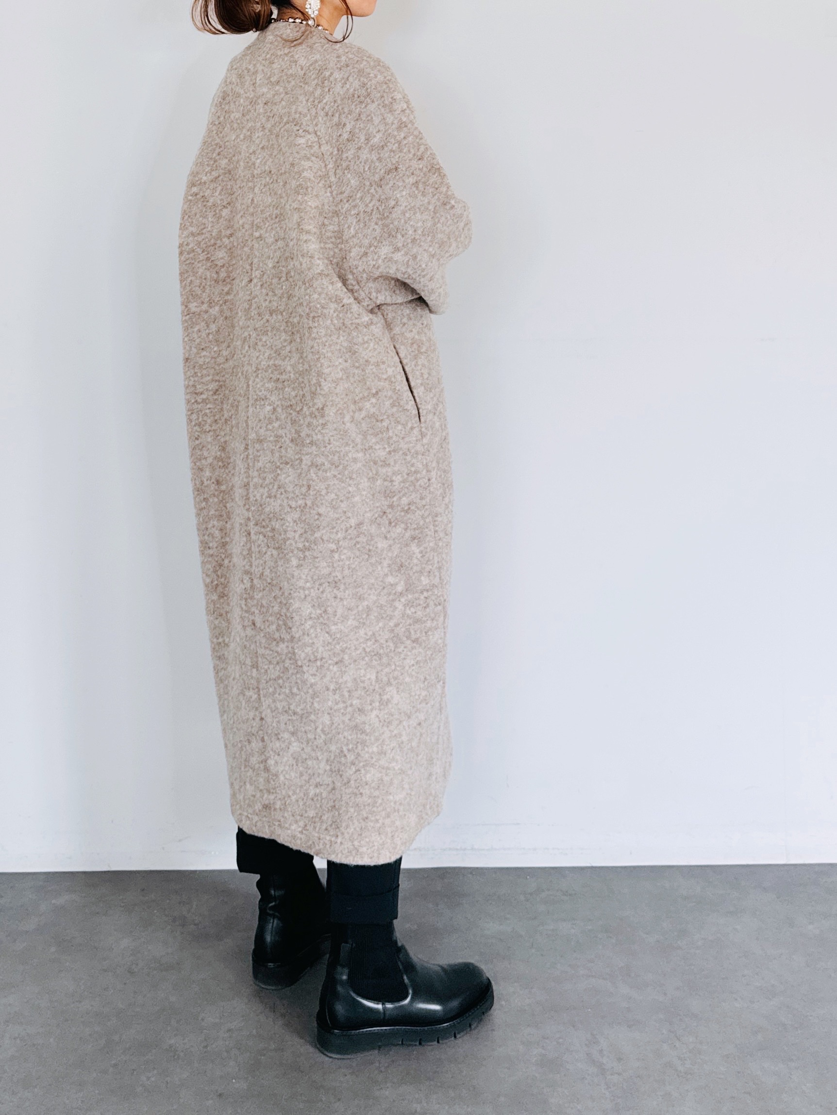 SELECT(セレクト) ブークレーノーカラーロングコート｜Praise / trois