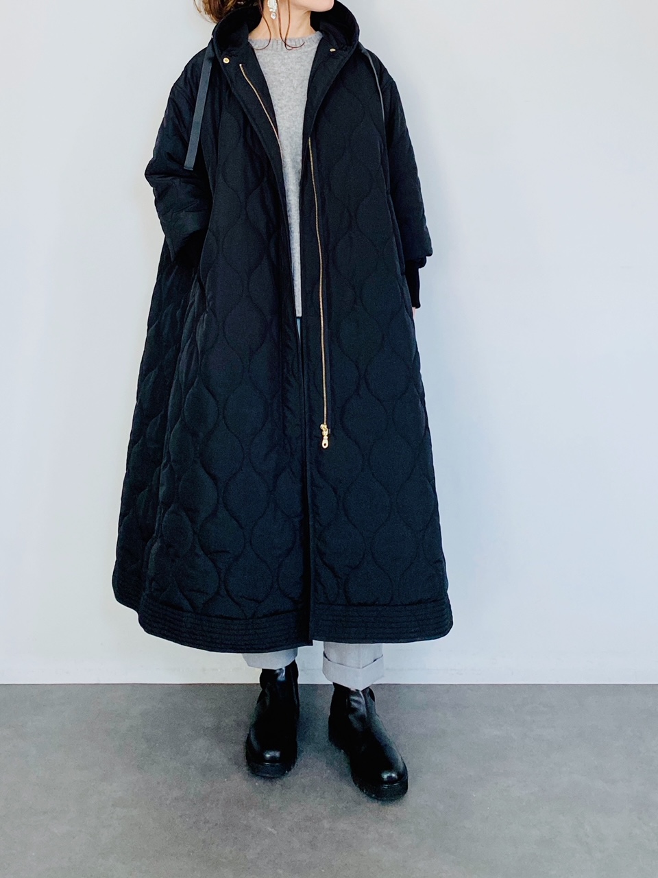 SELECT(セレクト) キルティングフードロングコート ｜Praise / trois